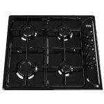 Nord inox - table de cuisson � gaz encastrable, plaque 4 foyers, noir