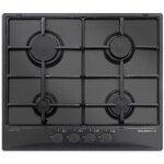 Table de cuisson glem gas gt64nc noir encastrable 60 cm 4 feux Table de cuisson glem gas gt64nc noir encastrable 60 cm 4 feux