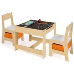 Idmarket ? table � dessin r�versible avec 2 chaises ? dimensions table 61, 5x61, 5x48cm ? espace rangement ...