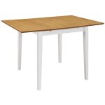 Table  dner extensible blanc (80 - 120) x 80 x 74 cm mdf