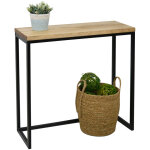 S. d. s - table d'entree ? console icub - industriel vintage 30x80x80cm noir