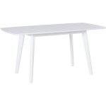 Table extensible 120 / 160 x 80 cm en mdf et bois d'h�v�a blanc moderne sanford