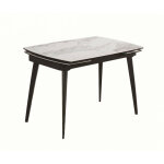 Meubletmoi - table extensible 120  179 cm cramique blanc marbr - florida