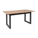 Abitare - table extensible 160x90 cm ch�ne artisanal et gris anthracite - lentini