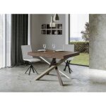 Table extensible 4 � 10 personnes bois fonc� et pieds entrelac�s 4 couleurs l 130 � 234 cm artemis