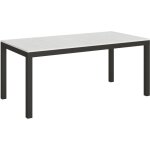 Table extensible 90x180 / 284 cm everyday evolution fr�ne blanc structure anthracite