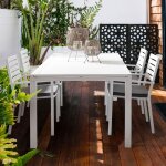 Bizzotto - table de jardin extensible 200 / 300 cm en aluminium blanc - louna Bizzotto - table de jardin extensible 200 / 300 cm en aluminium blanc - louna
