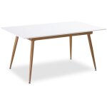 Intensedeco - table extensible scandinave betty blanc - 6 � 8 personnes