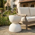 Table d'ext�rieur tables d'appoint de jardin 39, 5x39, 5x45, 5cm table ronde en mgo pour int�rieurs et ...