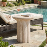 Table d'ext�rieur tables d'appoint de jardin 40x40x46cm table ronde en mgo pour int�rieurs et ext�rieurs ...
