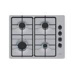 Bosch - table gaz inox, 60 cm, ser2, inox, 4 brleurs, fonte avec pieds en caou pbp6b5k80