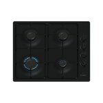 Table gaz inox, 60 cm, ser2, 4 brleurs, fonte avec pieds en caoutchouc bosch - pbp6b6k80