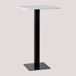 Sklum - table haute de bar carr�e en marbre livanto