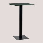 Sklum - table haute de bar carr�e en marbre livanto