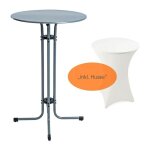 Estexo - table haute de bar réglable en hauteur ø 70 cm en métal + housse gris Estexo - table haute de bar réglable en hauteur ø 70 cm en métal + housse gris