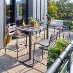 Table haute de jardin 2 places alegoria 70x70cm caf� - hesp�ride