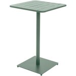 Hesperide - table haute de jardin phuket vert olive 2 places en acier trait poxy - hespride