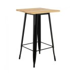 Table haute mange debout bar bistrot noir 110 cm pinède et acier - noir Table haute mange debout bar bistrot noir 110 cm pinède et acier - noir