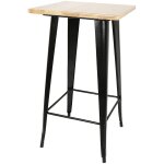 Table haute mange debout bar bistrot noir 110 cm pinde et acier - noir