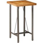 Table haute mange debout bar bistrot teck recycl massif carr marron 107 cm