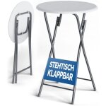 Table haute pliante blanche aspect bois table de bar  60cm mange - debout rond table de bistrot jardin ...