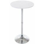Clp ? table de support ronde moderne 108 cm ? plateau en bois et structure m�tal chrom� ? diam�tre 60 ...