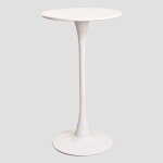 Table haute ronde en mdf et mtal (60 cm) style ivet sklum blanc