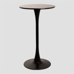 Sklum - table haute ronde en mdf et mtal (60 cm) style ivet noir