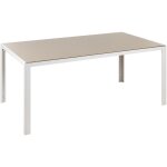 Beliani ? table de jardin rectangulaire 160 x 90 cm ? aluminium et verre tremp� ? 6 places ? r�sistante ...