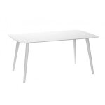 Table de jardin 160x90cm jardiline corfou rectangulaire en aluminium blanc - tb - 2211