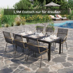 Table de jardin pour 6 - 8 personnes avec structure en aluminium, plateau composite effet bois, style ...