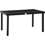 Table de jardin pour 6 personnes en aluminium noir, meuble de jardin ext�rieur r�sistant aux intemp�ries ...