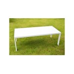 Garden art - table de jardin aluminium blanc 220 cm x 103 cm x 76 cm