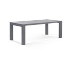 Trigano - table de jardin aluminium gris 2 m x 1 m x 0, 7 m