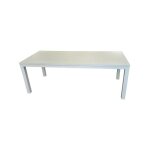 Trigano - table de jardin aluminium plateau verre 2, 2 m x 1 m x 0, 8 m