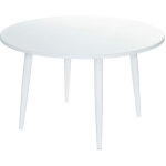 M&s - table ronde en aluminium blanc � 125x73 cm