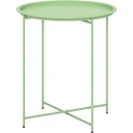 Table de jardin, table d'appoint ronde d'ext�rieur, en acier, avec plateau amovible, design pliable, ...