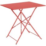 Table jardin bistrot carr�e pliable 70x70cm. 2 places en acier thermolaqu�
