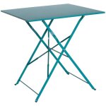 Table jardin bistrot carr�e pliable 70x70cm. 2 places en acier thermolaqu�