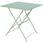 Table jardin bistrot carr�e pliable 70x70cm. 2 places en acier thermolaqu�