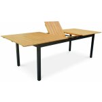 Table de jardin en bois aluminium extensible 200 / 250cm avec rallonge - sevilla - bois d'eucalyptus ...