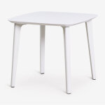 Table de jardin carr�e 85x85 cm en polypropyl�ne scand sklum blanc