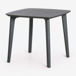 Table de jardin carr�e 85x85 cm en polypropyl�ne scand sklum gris graphite