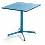Oviala - table de jardin carre bistro inclinable en acier bleu pacific - palavas