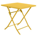 Hesperide - table de jardin pliante carre greensboro jaune moutarde 2 places en acier trait poxy - ...