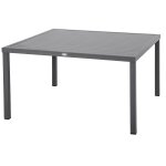 Hesperide - table de jardin carre piazza graphite 8 places en aluminium trait poxy - hespride