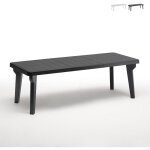 Idroweb ? table de jardin extensible 160 - 220x90cm en polypropyl�ne ? r�sistante aux intemp�ries ? pour ...