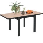 Table de jardin extensible en aluminium 80 / 160x80 cm r�sistant aux intemp�ries pour 6 personnes avec ...