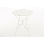 Table de jardin en fer forg� diam�tre � 70 cm blanc mdj10044