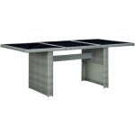 Vidaxl - table de jardin gris clair résine tressée et verre trempé Vidaxl - table de jardin gris clair résine tressée et verre trempé